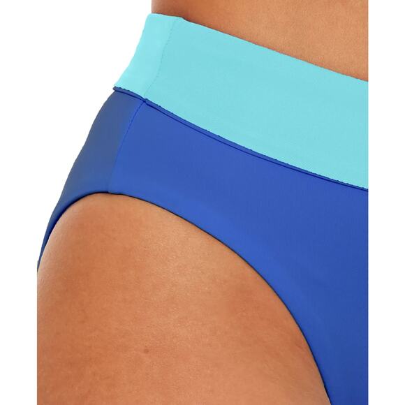 Becca Women's Color Code High Waist Reversible Bikini Bottoms Blue Size M 0215 - Picture 3 of 7